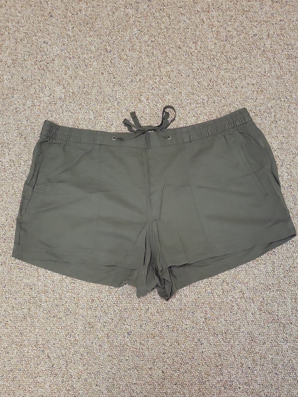 GAP Women’s Olive Drawstring Linen Bkend Shorts XXL Summer Lightweight Casual